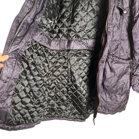 Laundry by Design Eggplant Purple Faux Fur Trim Hood Parka Coat Size Large - Picture 7 of 13